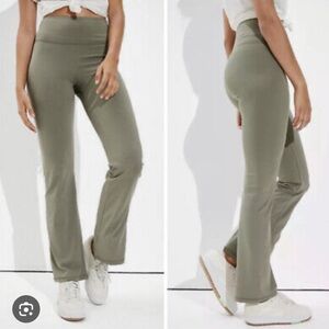 Olive Green AE Flare Leggings